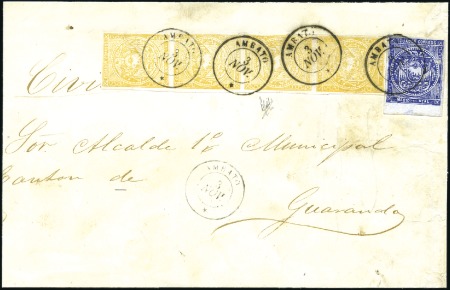 Stamp of Ecuador » 1865-72 First Issue 1/2r 3rd printing "MFDIO RFAL" plate variety, the 