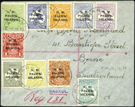 Stamp of New Guinea 1919 (Jan 22) Envelope with 1918-23 1/2d, 1d, 4d &