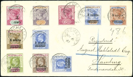 Stamp of Seychelles 1911 (May 6) Envelope sent registered to Germany w