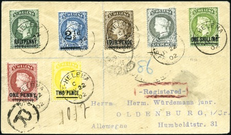 Stamp of St. Helena 1902 (Jul 22) Envelope sent registered to Germany 