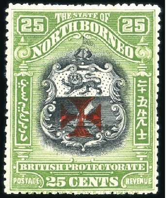 Stamp of North Borneo 1916 Set of 12 (excl. 4c) with red cross in carmin