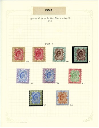 Stamp of India 1902-11 Complete mint set incl. all the shades lis