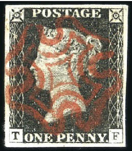 Stamp of Great Britain » 1840 1d Black and 1d Red plates 1a to 11 Plate 2 TF with good to very good margins, crisp r