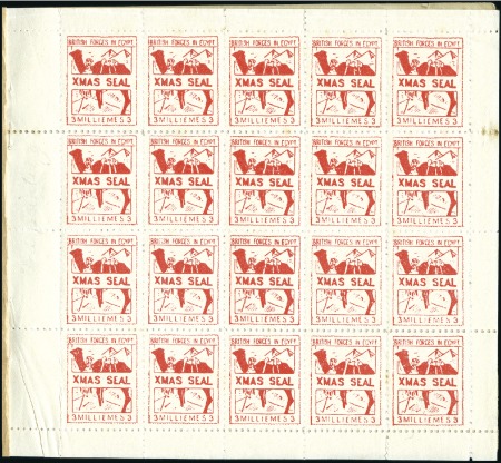 Stamp of Egypt » British Forces in Egypt 1932-35 1935 3m vermilion complete booklet of 100 in five 