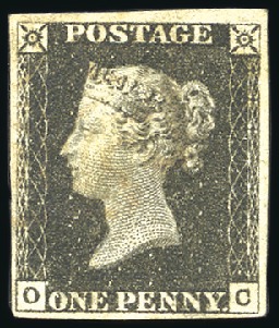 Stamp of Great Britain » 1840 1d Black and 1d Red plates 1a to 11 Plate 1b OC with good to very large margins, very 