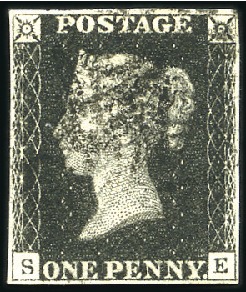 Stamp of Great Britain » 1840 1d Black and 1d Red plates 1a to 11 Plate 6 SE with fine margins, black MC, very fine