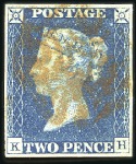 Stamp of Great Britain » 1840 2d Blue (ordered by plate number) Group of seven 1840 2d blues, each with varying fa