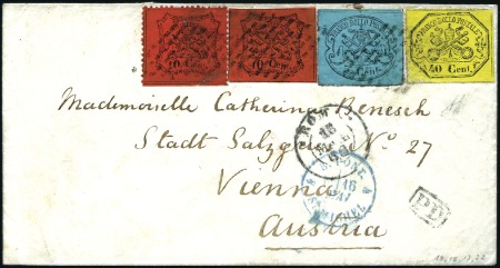 Stamp of Italian States » Papal States 1868 Envelope franked scarce mixed franking 5C+10C