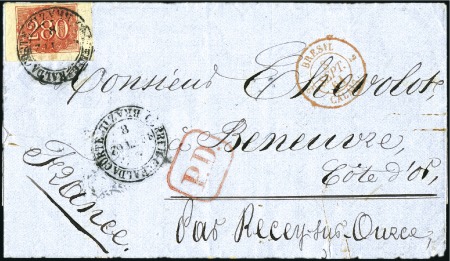 Stamp of Brazil 1862 "Coloridos" Folded letter franked 280R bearin