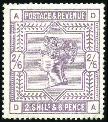 Stamp of Great Britain » 1855-1900 Surface Printed 1883 2s6d Lilac on blue paper, practically mint nh