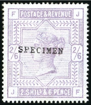 Stamp of Great Britain » 1855-1900 Surface Printed 1883 2s6d Lilac on blue paper with SPECIMEN ovpt (