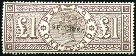Stamp of Great Britain » 1855-1900 Surface Printed 1884 £1 Brown-Lilac, wmk Crowns, with SPECIMEN ovp