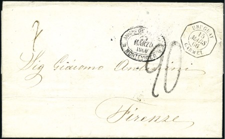 Stamp of France Rare càd URUGAY CARMEL 15.03.66 sur lettre de Mont