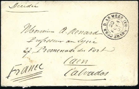 Stamp of Colonies françaises » Chine (Postes françaises) 1901 Enveloppe pour Caen avec càd "CORR D ARMEES S