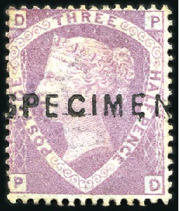 Stamp of Great Britain » 1854-70 Perforated Line Engraved 1860 1 1/2d Rosy Mauve unissued colour with SPECIM