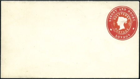 Stamp of Great Britain » Postal Stationery 1/2d Vermilion postal stationery with "SAVORY AND 