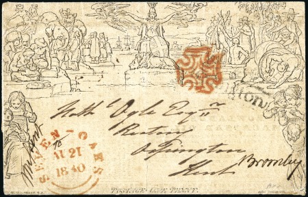 Stamp of Great Britain » 1840 Mulreadys & Caricatures 1840 (Aug 20) 1d Mulready lettersheet, stereo A23,
