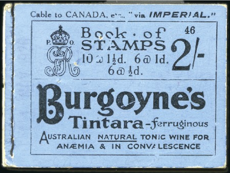 Stamp of Great Britain » King George V 1933 2s Booklet in blue, edition no.46, complete b