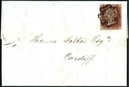 Stamp of Great Britain » 1841 1d Red Plate 12 JC with fine to very good margins tied on