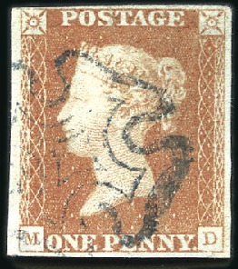 Stamp of Great Britain » 1840 1d Black and 1d Red plates 1a to 11 Plate 1c MD second repair, printing in red, with c