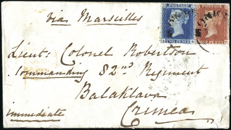 Stamp of Great Britain » 1854-70 Perforated Line Engraved 1855 (Oct) Envelope to Balaklava, CRIMEA with 1854