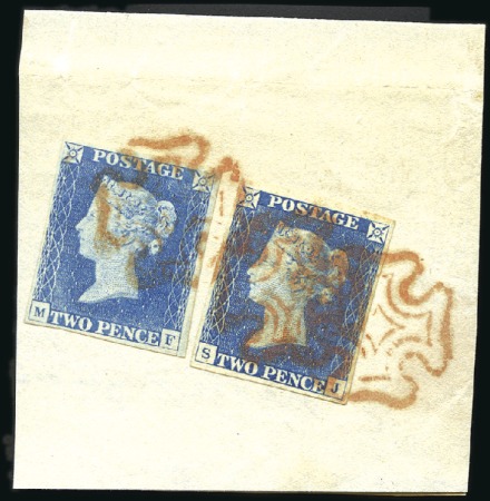 Stamp of Great Britain » 1840 2d Blue (ordered by plate number) Plate 1 SJ in blue and pl.1 MF in pale blue both t