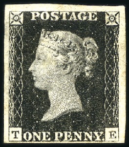 Stamp of Great Britain » 1840 1d Black and 1d Red plates 1a to 11 Plate 1b TE with fine to very large margins, mint 