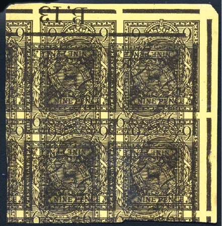 Stamp of Great Britain » King George V 1913 9d imperforate plate proof corner marginal bl