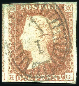 Stamp of Australia » Victoria GB CANCELLED IN VICTORIA: GB 1841 1d red-brown HG 