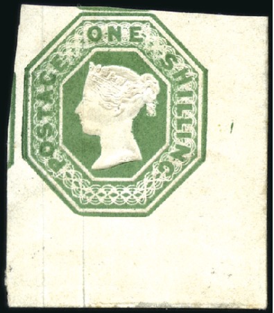 Stamp of Great Britain » 1847-54 Embossed 1847 1s Green embossed lower right corner marginal