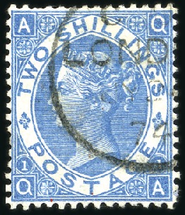 Stamp of Great Britain » 1855-1900 Surface Printed 1867-80 2s pl.1 in a "rare unlisted shade" as stat