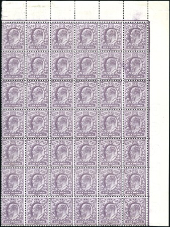 Stamp of Great Britain » King Edward VII 1902 6d Pale Dull Purple, De La Rue, pl.1, top rig