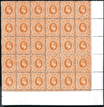 Stamp of Great Britain » King Edward VII 1911 4d Bright Orange, Harrison, pl.6a, perf.15x14