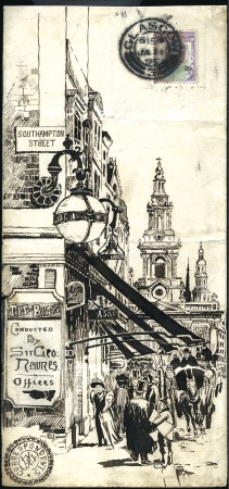 Stamp of Great Britain » Hand Illustrated and Printed Envelopes 1895 (Jan 31) Large hand illustrated envelope in I