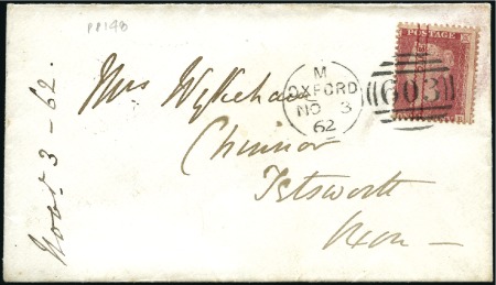Stamp of Great Britain » 1854-70 Perforated Line Engraved 1862 (Nov 3) Envelope with 1854-57 1d red with "O.