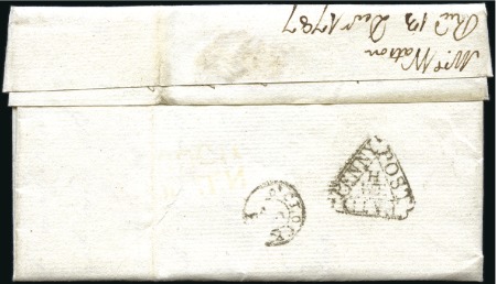 Stamp of Great Britain » Postal History » Pre-Adhesive & Stampless 1787 Entire with clear Dokwra "Penny Post Paid" wi