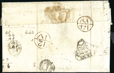 Stamp of Great Britain » Postal History » Pre-Adhesive & Stampless 1784 Lettersheet with clear Dokwra "Penny Post Pai