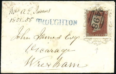 Stamp of Great Britain » 1841 1d Red 1852 (Nov 4) Envelope with 1841 1d red, 3 margins,