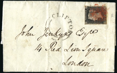 Stamp of Great Britain » 1840 1d Black and 1d Red plates 1a to 11 Plate 7 HH, clipped at lower right corner otherwis