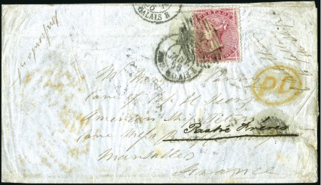 Stamp of Great Britain » 1855-1900 Surface Printed 1856 (Jan 17) Envelope to France with 1855-57 4d D