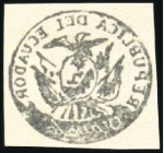 Stamp of Ecuador » 1865-72 First Issue 1r Grey Green, 3rd printing, superb strike of mirr
