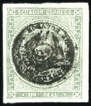 Stamp of Ecuador » 1865-72 First Issue 1r Grey Green, 3rd printing, superb strike of mirr