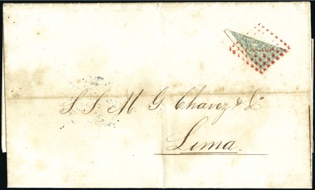Stamp of Ecuador » 1865-72 First Issue BISECT of 1r Grey Green, 3rd printing, incorrectly