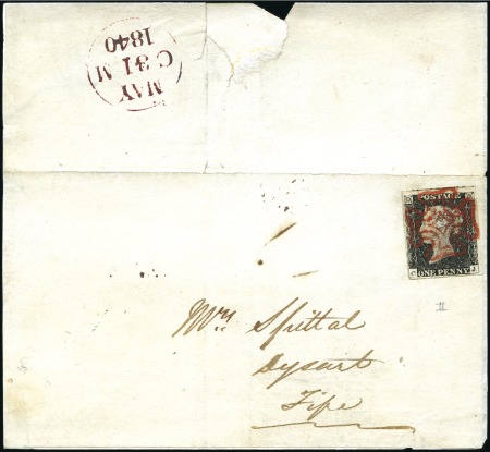 Stamp of Great Britain » 1840 1d Black and 1d Red plates 1a to 11 MAY 31st: Plate 2 CJ with fine to very large margi