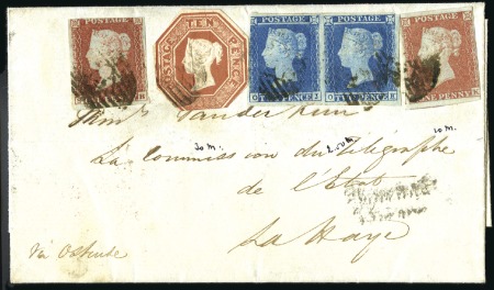 Stamp of Great Britain » 1847-54 Embossed 1853 (Jan 27) Wrapper to the Netherlands with Embo