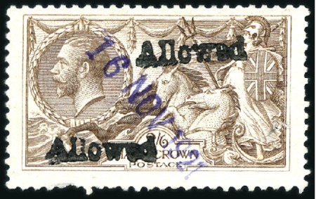 Stamp of Great Britain » King George V 1915 De La Rue 2s6d Seahorse with "16 NOV 1921" an