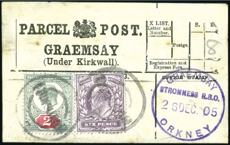 Stamp of Great Britain » King Edward VII 1905 (Dec 26) Parcel post label from Graemsay (ORK