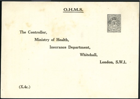 Stamp of Great Britain » Postal Stationery 1931 "Health & Pensions Insurance" 1s6d die on OHM
