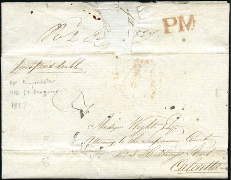 Stamp of India 1827 Entire from Caunpore to Calcutta, sent by the