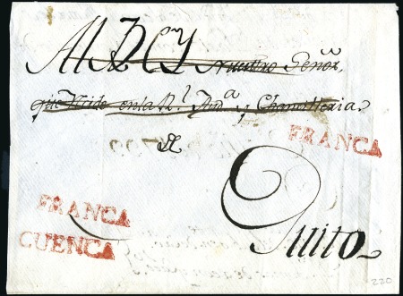 Stamp of Ecuador » Pre-Adhesive Covers 1799 Colonial Period cover front with extensive do